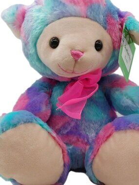 Midwood Brands Plush Lamb Sheep Multicolored Purple Blue Pink Stuffed Animal 9"
